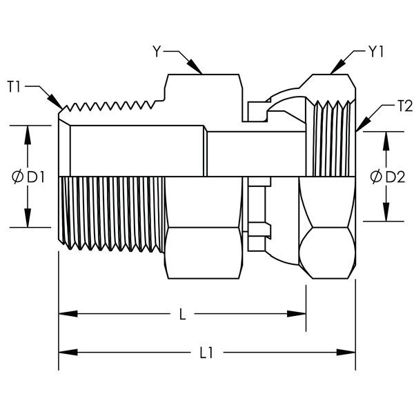 Male Pipe To Female Pipe Swivel Straight Stainless, World Wide Fittings, Mfr#: 1404X06X04SS